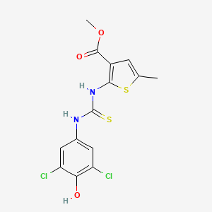 molecular formula C14H12Cl2N2O3S2 B4859496 methyl 2-({[(3,5-dichloro-4-hydroxyphenyl)amino]carbonothioyl}amino)-5-methyl-3-thiophenecarboxylate 