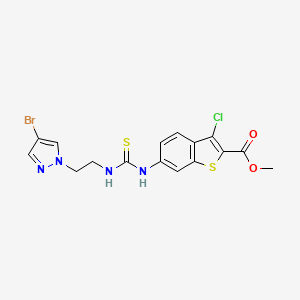 molecular formula C16H14BrClN4O2S2 B4859515 methyl 6-[({[2-(4-bromo-1H-pyrazol-1-yl)ethyl]amino}carbonothioyl)amino]-3-chloro-1-benzothiophene-2-carboxylate 