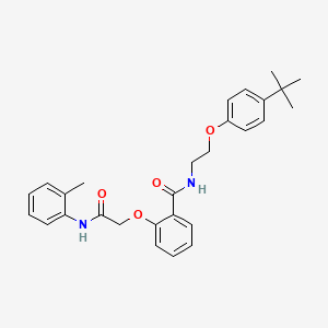 molecular formula C28H32N2O4 B4859551 N-[2-(4-tert-butylphenoxy)ethyl]-2-[2-(2-methylanilino)-2-oxoethoxy]benzamide 