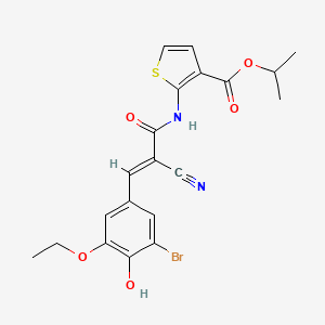 molecular formula C20H19BrN2O5S B4859557 isopropyl 2-{[3-(3-bromo-5-ethoxy-4-hydroxyphenyl)-2-cyanoacryloyl]amino}-3-thiophenecarboxylate 