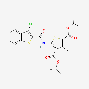 molecular formula C22H22ClNO5S2 B4859637 diisopropyl 5-{[(3-chloro-1-benzothien-2-yl)carbonyl]amino}-3-methyl-2,4-thiophenedicarboxylate 