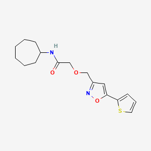 molecular formula C17H22N2O3S B4859666 N-cycloheptyl-2-{[5-(2-thienyl)-3-isoxazolyl]methoxy}acetamide 