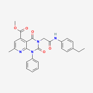 molecular formula C26H24N4O5 B4859672 METHYL 3-{[(4-ETHYLPHENYL)CARBAMOYL]METHYL}-7-METHYL-2,4-DIOXO-1-PHENYL-1H,2H,3H,4H-PYRIDO[2,3-D]PYRIMIDINE-5-CARBOXYLATE 