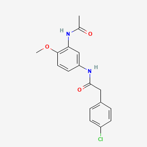 molecular formula C17H17ClN2O3 B4859689 N-[3-(acetylamino)-4-methoxyphenyl]-2-(4-chlorophenyl)acetamide 