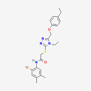 molecular formula C23H27BrN4O2S B4859733 N-(2-bromo-4,5-dimethylphenyl)-2-[[4-ethyl-5-[(4-ethylphenoxy)methyl]-1,2,4-triazol-3-yl]sulfanyl]acetamide 