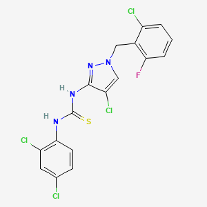 molecular formula C17H11Cl4FN4S B4859839 N-[4-chloro-1-(2-chloro-6-fluorobenzyl)-1H-pyrazol-3-yl]-N'-(2,4-dichlorophenyl)thiourea 
