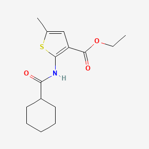 molecular formula C15H21NO3S B4859847 ethyl 2-[(cyclohexylcarbonyl)amino]-5-methyl-3-thiophenecarboxylate 