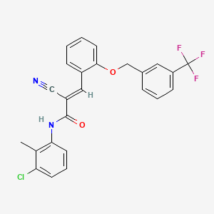 molecular formula C25H18ClF3N2O2 B4859889 N-(3-chloro-2-methylphenyl)-2-cyano-3-(2-{[3-(trifluoromethyl)benzyl]oxy}phenyl)acrylamide 