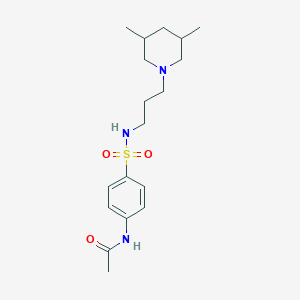 molecular formula C18H29N3O3S B4859903 N-[4-({[3-(3,5-dimethyl-1-piperidinyl)propyl]amino}sulfonyl)phenyl]acetamide 