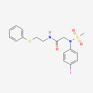 molecular formula C17H19IN2O3S2 B4859937 N~2~-(4-iodophenyl)-N~2~-(methylsulfonyl)-N-[2-(phenylsulfanyl)ethyl]glycinamide 