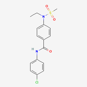 molecular formula C16H17ClN2O3S B4860004 N-(4-chlorophenyl)-4-[ethyl(methylsulfonyl)amino]benzamide 