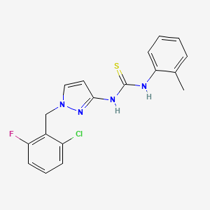 molecular formula C18H16ClFN4S B4860123 N-[1-(2-chloro-6-fluorobenzyl)-1H-pyrazol-3-yl]-N'-(2-methylphenyl)thiourea 