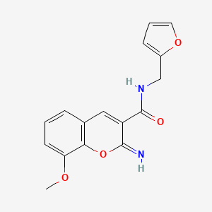 molecular formula C16H14N2O4 B4860317 N-[(FURAN-2-YL)METHYL]-2-IMINO-8-METHOXY-2H-CHROMENE-3-CARBOXAMIDE 
