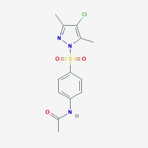 molecular formula C13H14ClN3O3S B486046 N-{4-[(4-chloro-3,5-dimethyl-1H-pyrazol-1-yl)sulfonyl]phenyl}acetamide CAS No. 890596-17-5