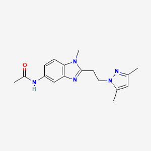 molecular formula C17H21N5O B4860502 N-{2-[2-(3,5-dimethyl-1H-pyrazol-1-yl)ethyl]-1-methyl-1H-benzimidazol-5-yl}acetamide 