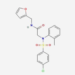 molecular formula C20H19ClN2O4S B4860619 N~2~-[(4-chlorophenyl)sulfonyl]-N~1~-(2-furylmethyl)-N~2~-(2-methylphenyl)glycinamide 
