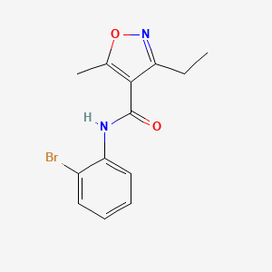 molecular formula C13H13BrN2O2 B4860626 N-(2-BROMOPHENYL)-3-ETHYL-5-METHYL-12-OXAZOLE-4-CARBOXAMIDE 