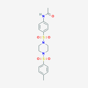 molecular formula C19H23N3O5S2 B486065 N-[4-[4-(4-methylphenyl)sulfonylpiperazin-1-yl]sulfonylphenyl]acetamide CAS No. 428851-03-0
