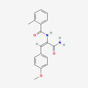 molecular formula C18H18N2O3 B4860671 N-[(E)-3-amino-1-(4-methoxyphenyl)-3-oxoprop-1-en-2-yl]-2-methylbenzamide 