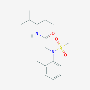 molecular formula C17H28N2O3S B4860697 N-(2,4-dimethylpentan-3-yl)-2-(2-methyl-N-methylsulfonylanilino)acetamide 
