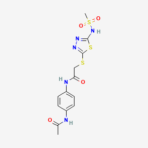 molecular formula C13H15N5O4S3 B4860729 N-(4-ACETAMIDOPHENYL)-2-[(5-METHANESULFONAMIDO-1,3,4-THIADIAZOL-2-YL)SULFANYL]ACETAMIDE 