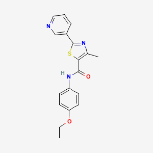 molecular formula C18H17N3O2S B4860762 N-(4-ethoxyphenyl)-4-methyl-2-(pyridin-3-yl)-1,3-thiazole-5-carboxamide 