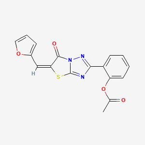 molecular formula C17H11N3O4S B4860823 2-[(5E)-5-(2-furylmethylene)-6-oxo-5,6-dihydro[1,3]thiazolo[3,2-b][1,2,4]triazol-2-yl]phenyl acetate 