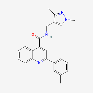molecular formula C23H22N4O B4860913 N-[(13-DIMETHYL-1H-PYRAZOL-4-YL)METHYL]-2-(3-METHYLPHENYL)QUINOLINE-4-CARBOXAMIDE 