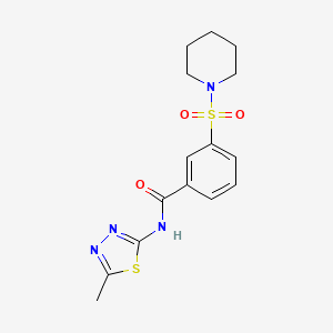 molecular formula C15H18N4O3S2 B4860921 N-(5-methyl-1,3,4-thiadiazol-2-yl)-3-(1-piperidinylsulfonyl)benzamide 