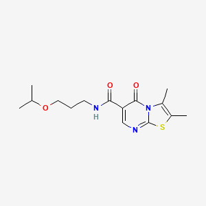 molecular formula C15H21N3O3S B4860922 N-(3-isopropoxypropyl)-2,3-dimethyl-5-oxo-5H-[1,3]thiazolo[3,2-a]pyrimidine-6-carboxamide 