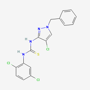 molecular formula C17H13Cl3N4S B4860996 N-(1-benzyl-4-chloro-1H-pyrazol-3-yl)-N'-(2,5-dichlorophenyl)thiourea 