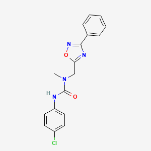 molecular formula C17H15ClN4O2 B4861029 N'-(4-chlorophenyl)-N-methyl-N-[(3-phenyl-1,2,4-oxadiazol-5-yl)methyl]urea 