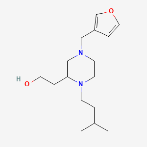 molecular formula C16H28N2O2 B4861068 2-[4-(3-furylmethyl)-1-(3-methylbutyl)-2-piperazinyl]ethanol 