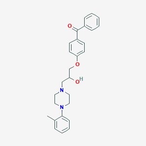 molecular formula C27H30N2O3 B486109 1-(4-benzoylphenoxy)-3-[4-(2-methylphenyl)piperazin-1-yl]propan-2-ol CAS No. 825607-19-0