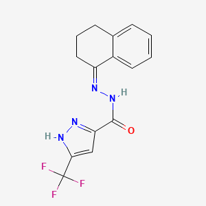 molecular formula C15H13F3N4O B4861102 N'~5~-[3,4-DIHYDRO-1(2H)-NAPHTHALENYLIDEN]-3-(TRIFLUOROMETHYL)-1H-PYRAZOLE-5-CARBOHYDRAZIDE 