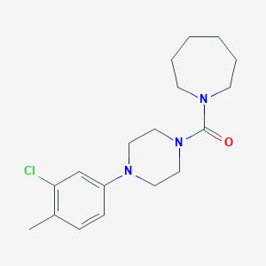 molecular formula C18H26ClN3O B486113 1-{[4-(3-Chloro-4-methylphenyl)-1-piperazinyl]carbonyl}azepane CAS No. 825607-23-6