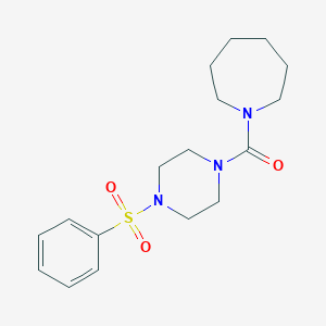 molecular formula C17H25N3O3S B486115 1-{[4-(Phenylsulfonyl)-1-piperazinyl]carbonyl}azepane CAS No. 825607-28-1