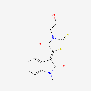 molecular formula C15H14N2O3S2 B4861242 (3Z)-3-[3-(2-methoxyethyl)-4-oxo-2-thioxo-1,3-thiazolidin-5-ylidene]-1-methyl-1,3-dihydro-2H-indol-2-one 