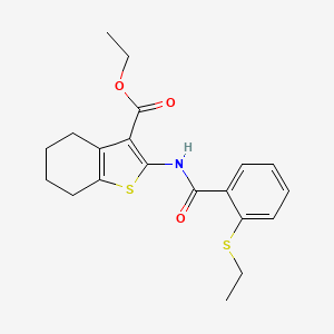 molecular formula C20H23NO3S2 B4861258 ethyl 2-{[2-(ethylsulfanyl)benzoyl]amino}-4,5,6,7-tetrahydro-1-benzothiophene-3-carboxylate 