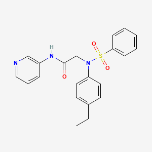 molecular formula C21H21N3O3S B4861309 N~2~-(4-ethylphenyl)-N~2~-(phenylsulfonyl)-N-pyridin-3-ylglycinamide 