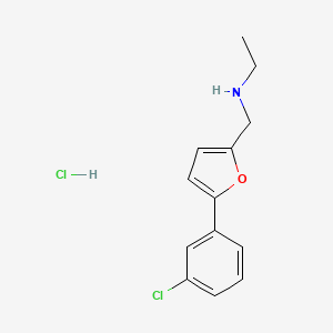 molecular formula C13H15Cl2NO B4861345 N-[[5-(3-chlorophenyl)furan-2-yl]methyl]ethanamine;hydrochloride 