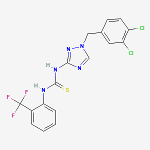 molecular formula C17H12Cl2F3N5S B4861378 N-[1-(3,4-dichlorobenzyl)-1H-1,2,4-triazol-3-yl]-N'-[2-(trifluoromethyl)phenyl]thiourea 