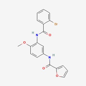molecular formula C19H15BrN2O4 B4861466 N-(3-{[(2-bromophenyl)carbonyl]amino}-4-methoxyphenyl)furan-2-carboxamide 
