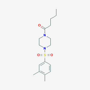 molecular formula C17H26N2O3S B4861482 1-{4-[(3,4-DIMETHYLPHENYL)SULFONYL]PIPERAZINO}-1-PENTANONE 