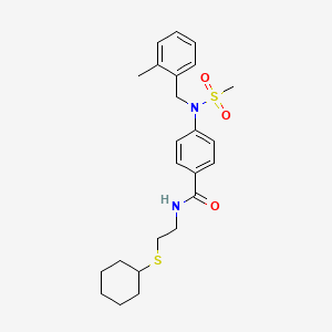 molecular formula C24H32N2O3S2 B4861493 N-[2-(cyclohexylsulfanyl)ethyl]-4-[(2-methylbenzyl)(methylsulfonyl)amino]benzamide 