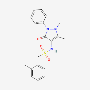 molecular formula C19H21N3O3S B4861569 N-(1,5-dimethyl-3-oxo-2-phenyl-2,3-dihydro-1H-pyrazol-4-yl)-1-(2-methylphenyl)methanesulfonamide 