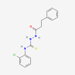 molecular formula C16H16ClN3OS B4861638 N-(2-chlorophenyl)-2-(3-phenylpropanoyl)hydrazinecarbothioamide 