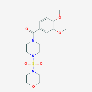 molecular formula C17H25N3O6S B486167 4-{[4-(3,4-Dimethoxybenzoyl)-1-piperazinyl]sulfonyl}morpholine CAS No. 825607-99-6