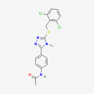 molecular formula C18H16Cl2N4OS B4861683 N-(4-{5-[(2,6-dichlorobenzyl)sulfanyl]-4-methyl-4H-1,2,4-triazol-3-yl}phenyl)acetamide 