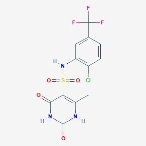 molecular formula C12H9ClF3N3O4S B4861725 N-[2-chloro-5-(trifluoromethyl)phenyl]-2-hydroxy-4-methyl-6-oxo-1,6-dihydropyrimidine-5-sulfonamide 